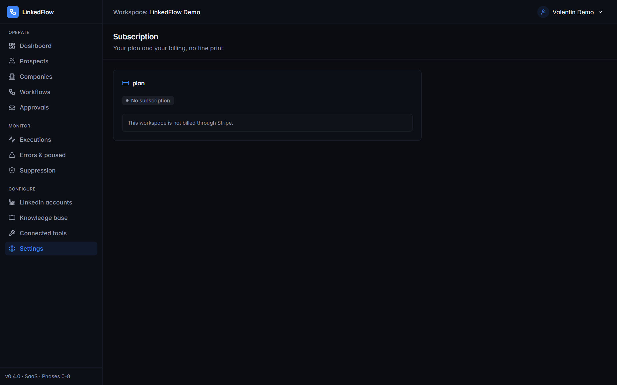 Subscription screen